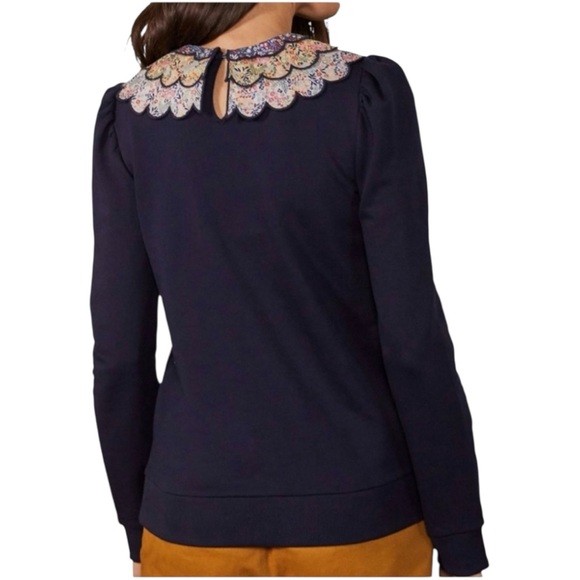 Boden Hattie Collar Sweatshirt Size 12 - Picture 2 of 12